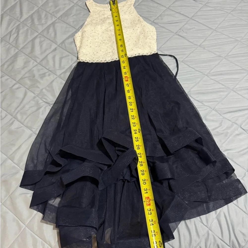 Speechless White and Navy Formal Kids Dress
